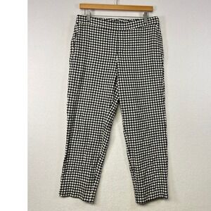 Old Navy Houndstooth Straight Leg Pants Women Size 10 Black‎ White Checkered
